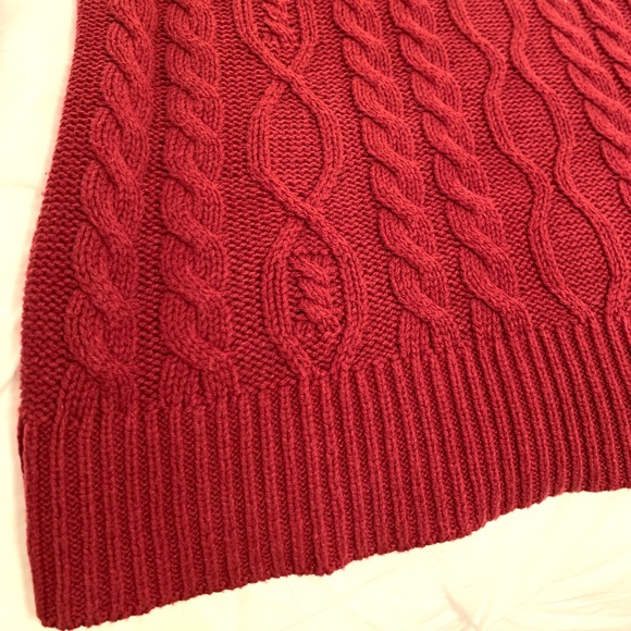 Red Cable Knit Sweater Dress - Picture 5 of 6